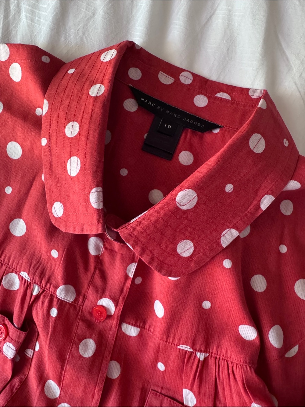 Marc by Marc Jacobs red blouse white polka dots